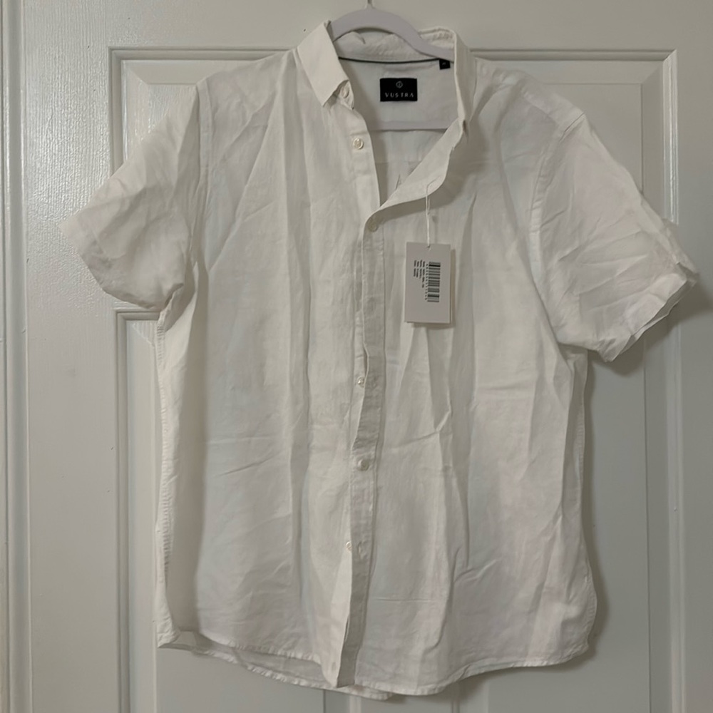 XL Short Sleeve White Button Down